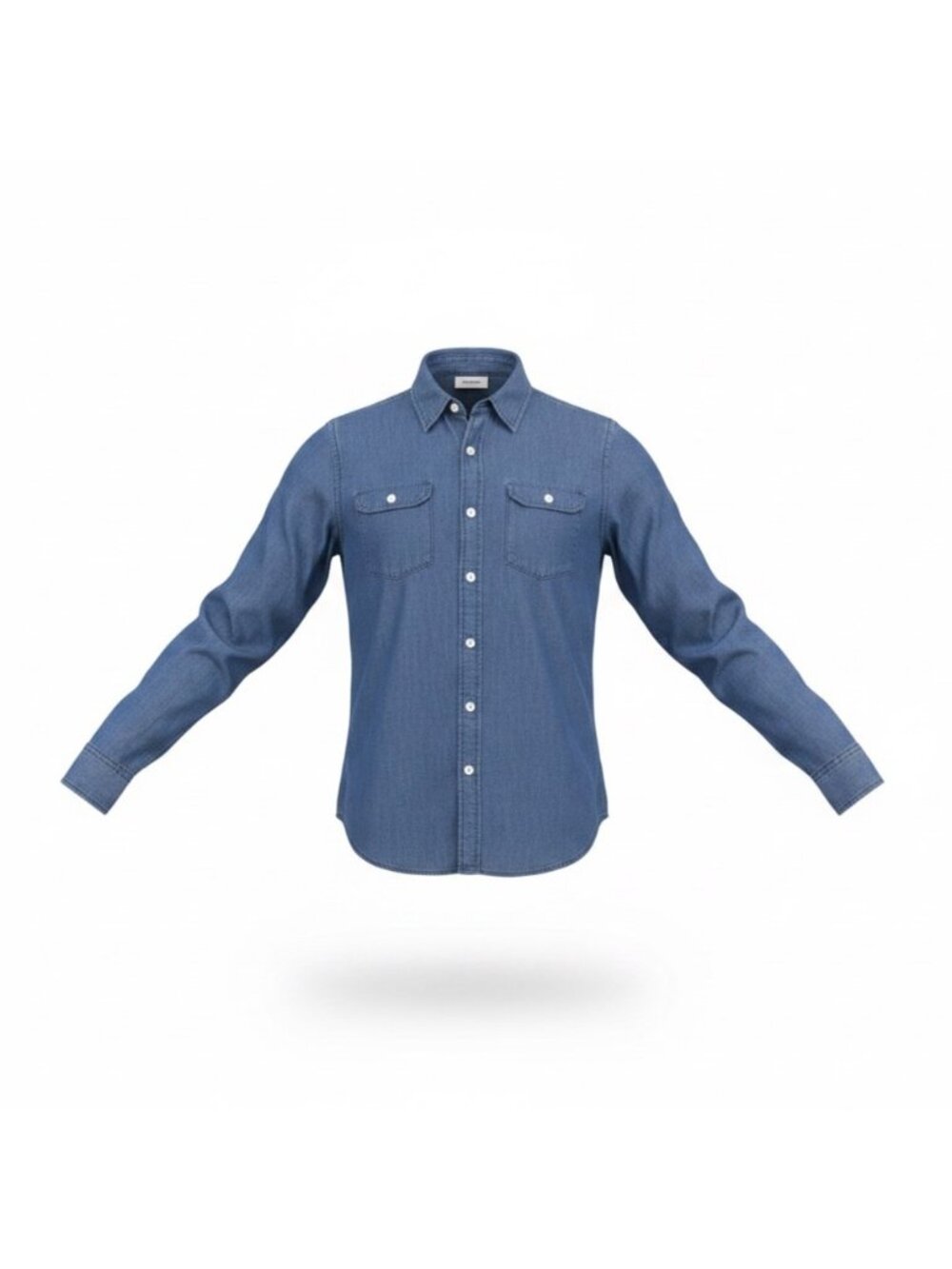 Ann Taylor Loft Womens Blue Cotton Lyocell Button-Up Softened Shirt Size S